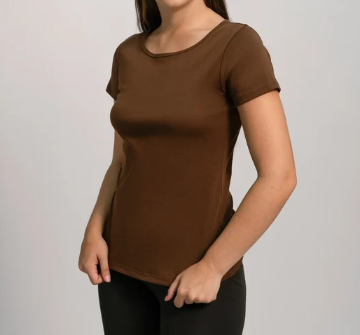 Women's Organic Pima Cotton T-Shirt – Brown